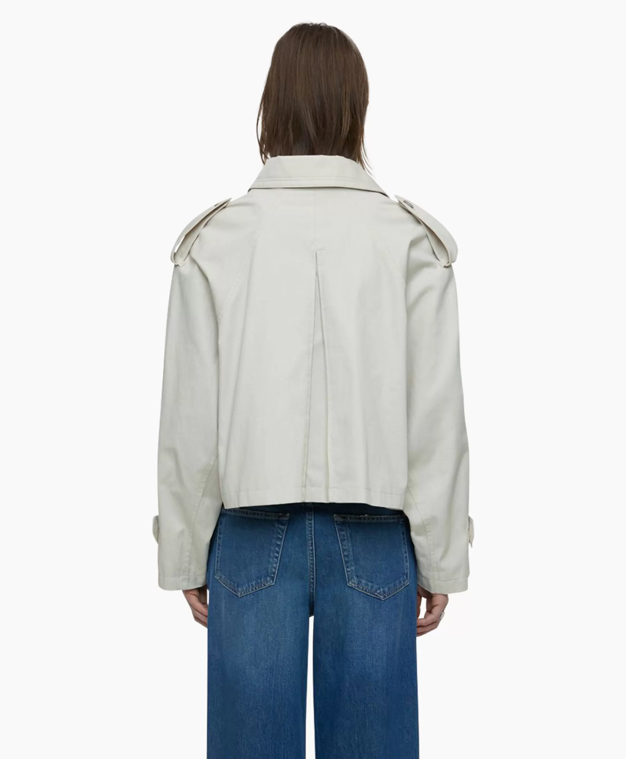 Closed Trenchcoat Cropped Ecru*Dames Jassen