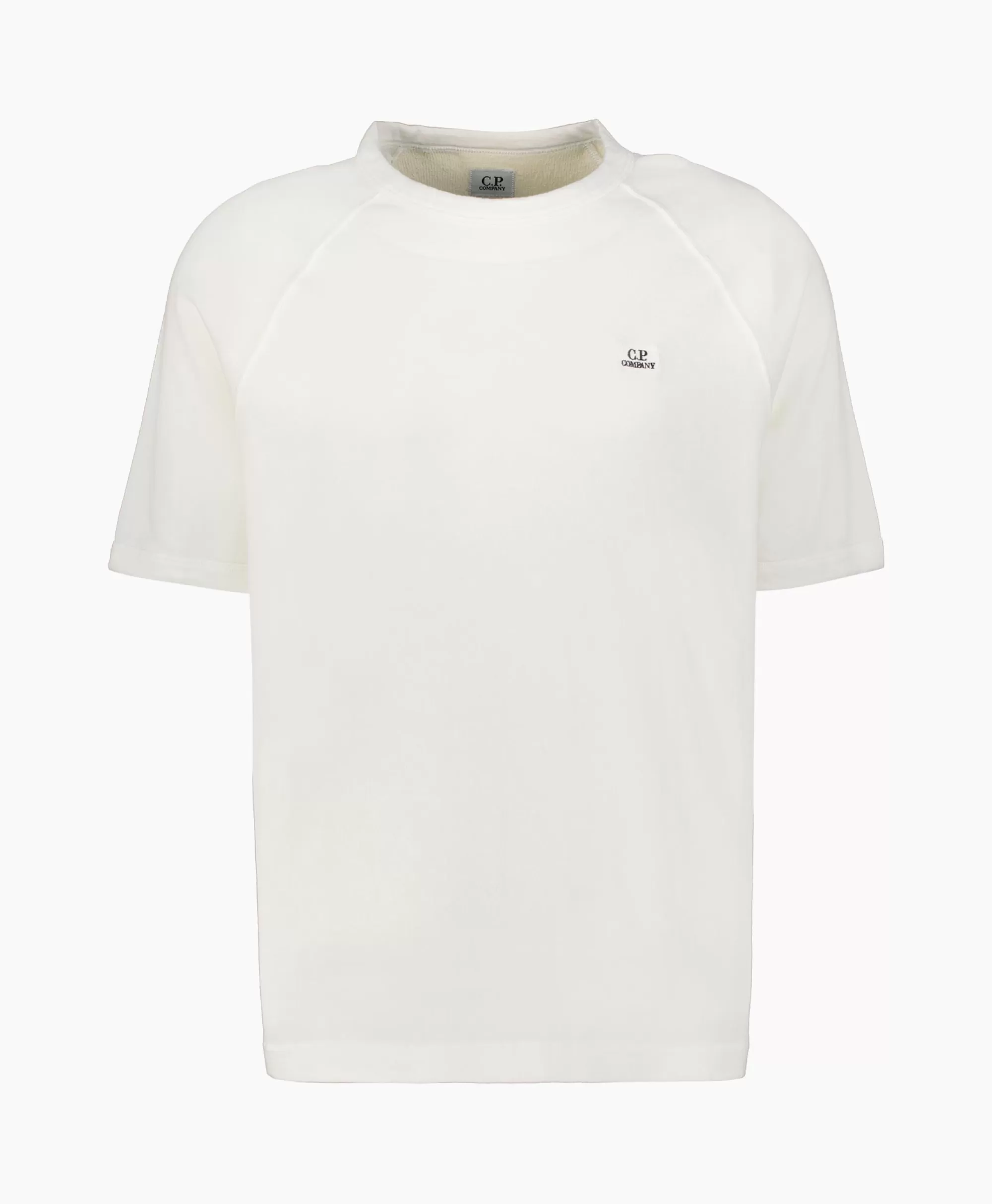 Cp Company Sweater Sponge Fleece Short Sleeved Wit*Heren Truien
