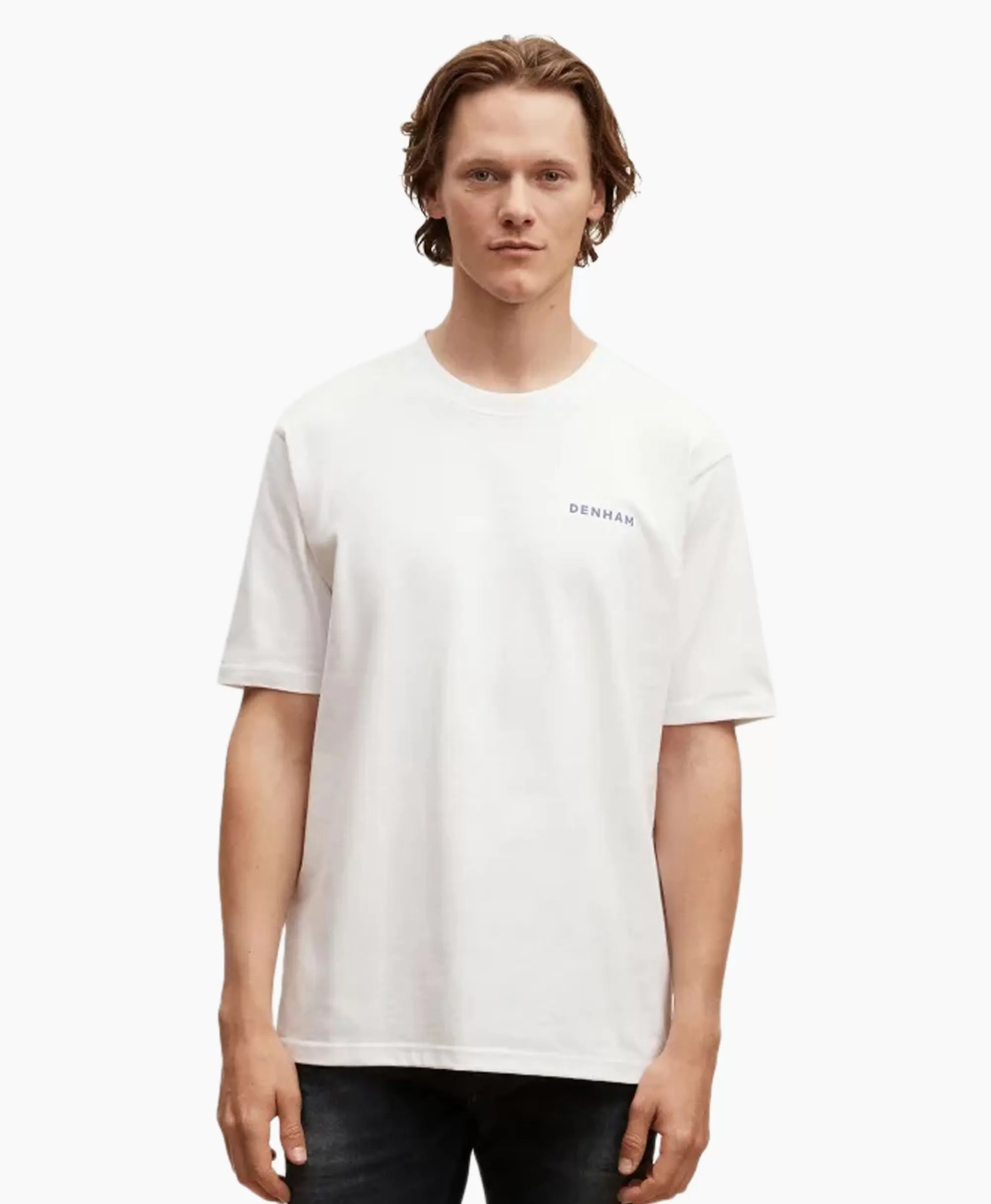 Denham Pullover Aqua Indigo Relax Tee Hcj Wit*Heren Truien