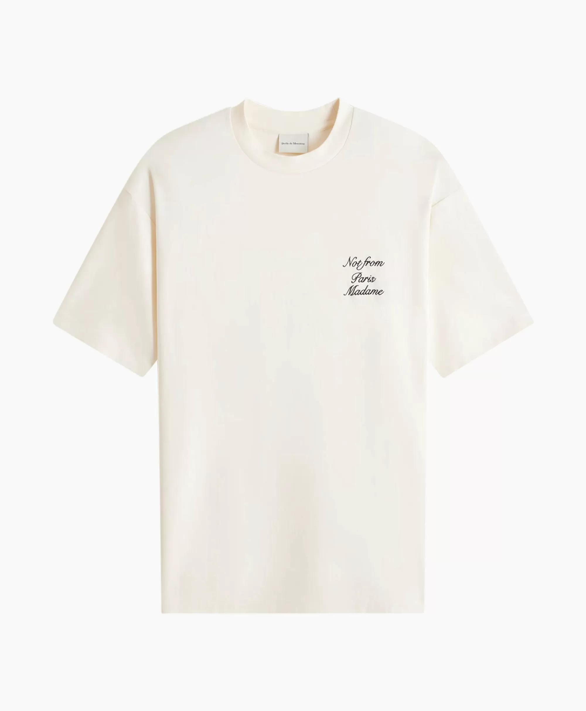 Drole De Monsieur Le T-Shirt Sloga Cursive Off White*Heren T-Shirts