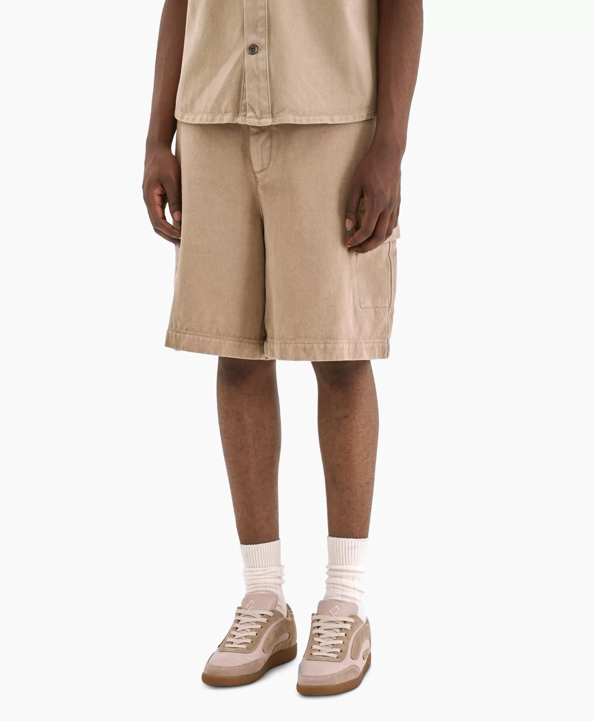 Flâneur Flaneur Korte Broek Cargo Beige*Heren Broeken