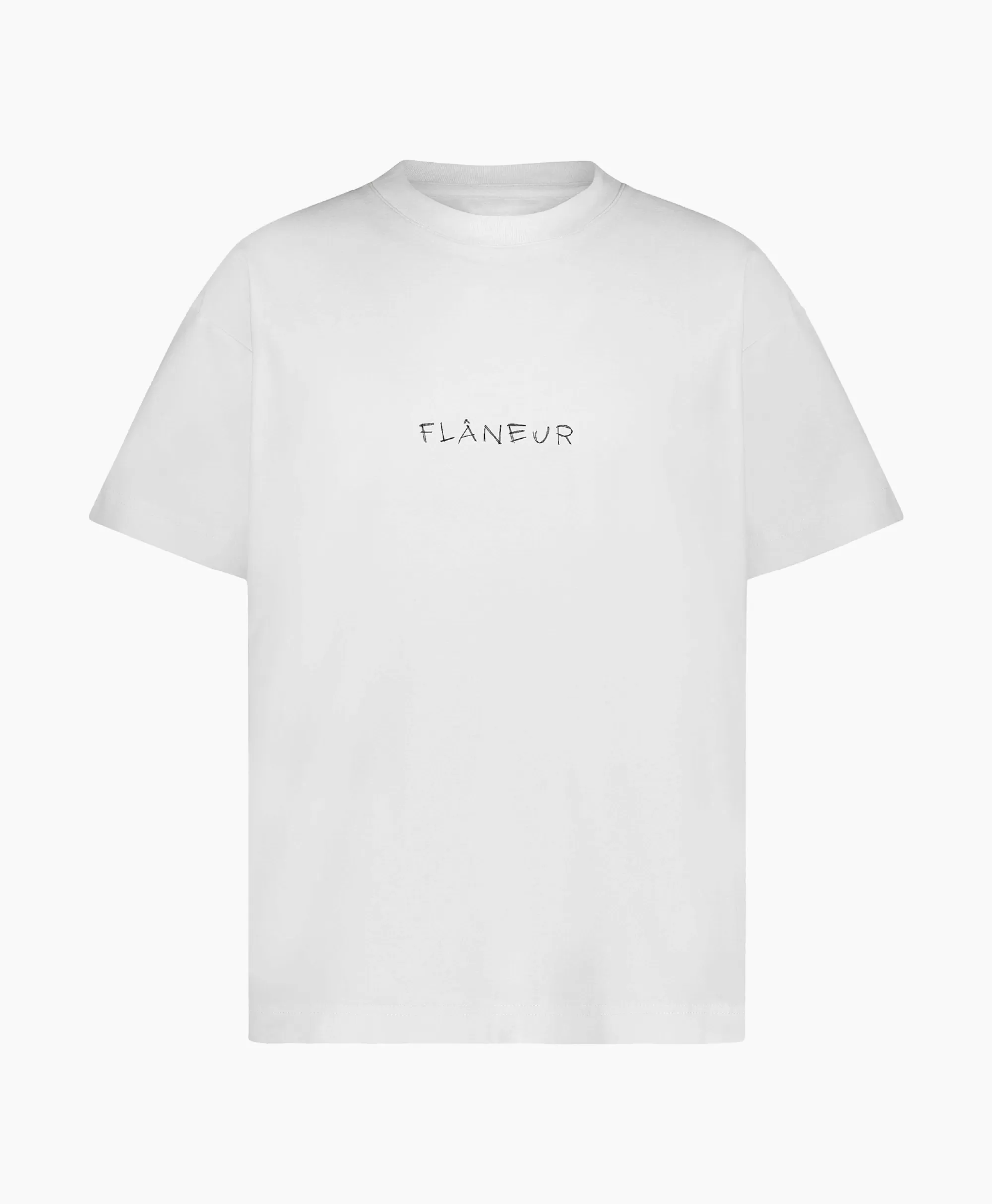 Flâneur Flaneur T-Shirt Korte Mouw Scribble Wit*Heren T-Shirts