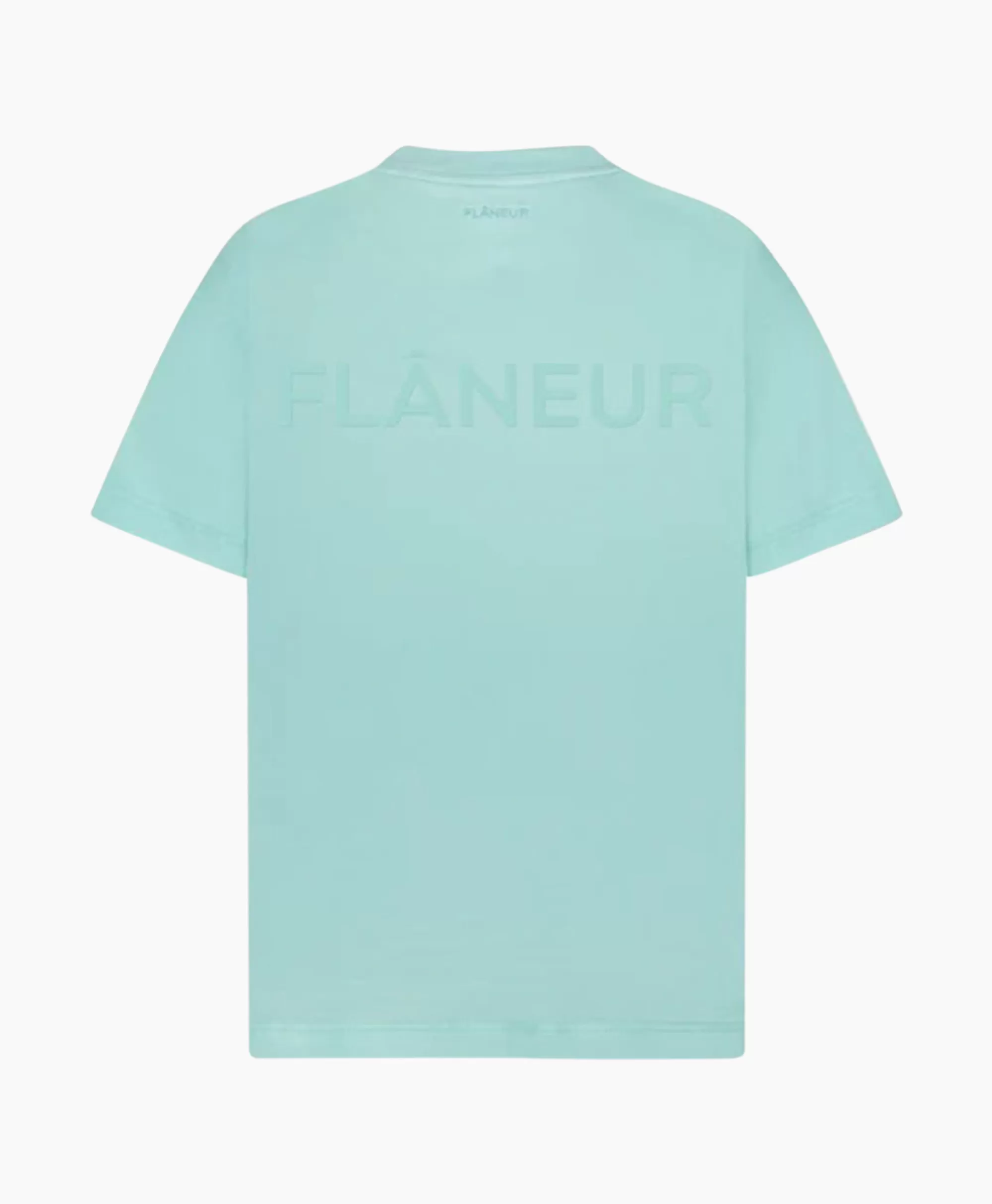 Flâneur Flaneur T-Shirt Korte Mouw Tonal Logo Blauw*Heren T-Shirts