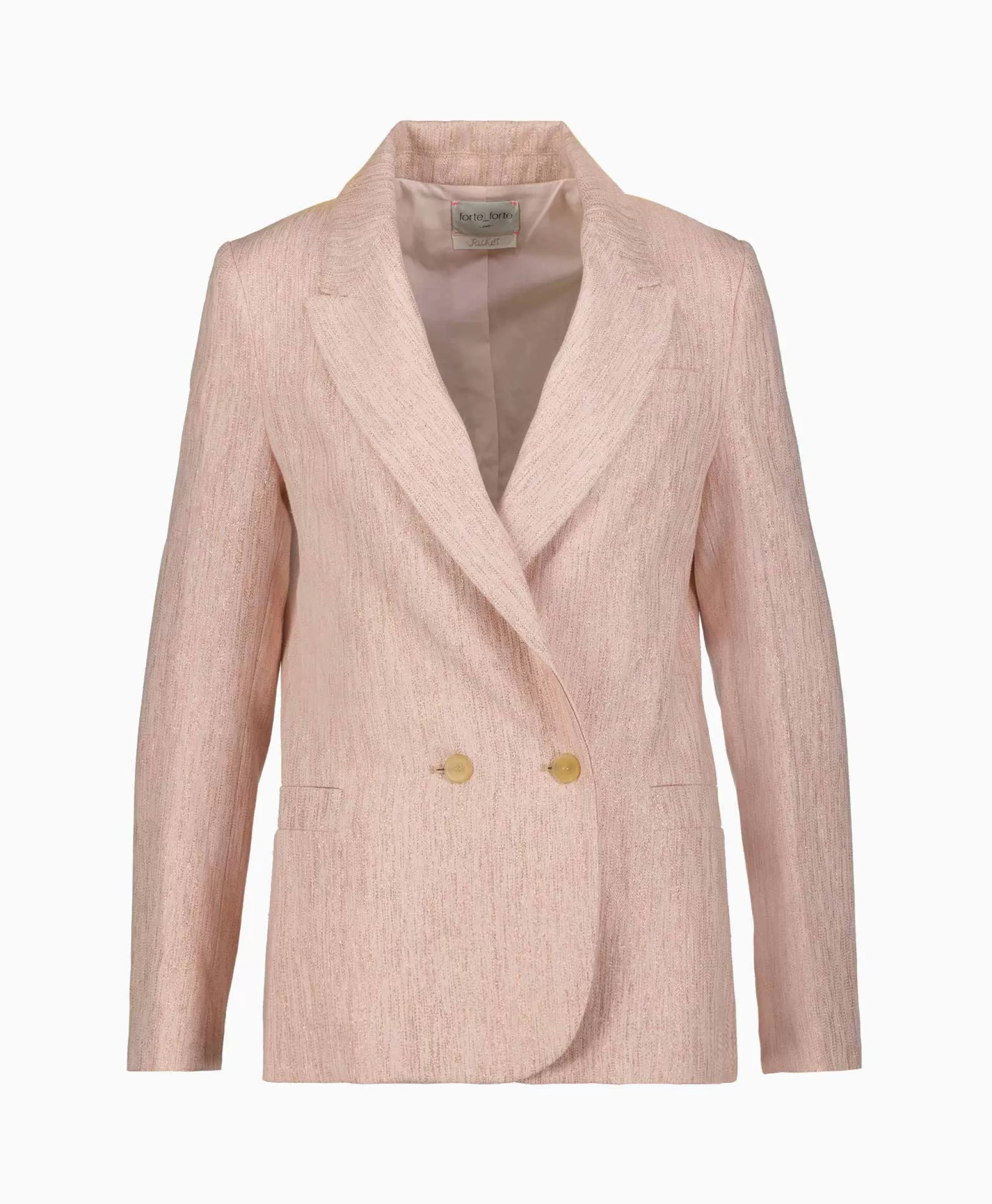 Forte_forte Blazer Linen Lurex Micro Herringbone Boxy Rose*Dames Blazers