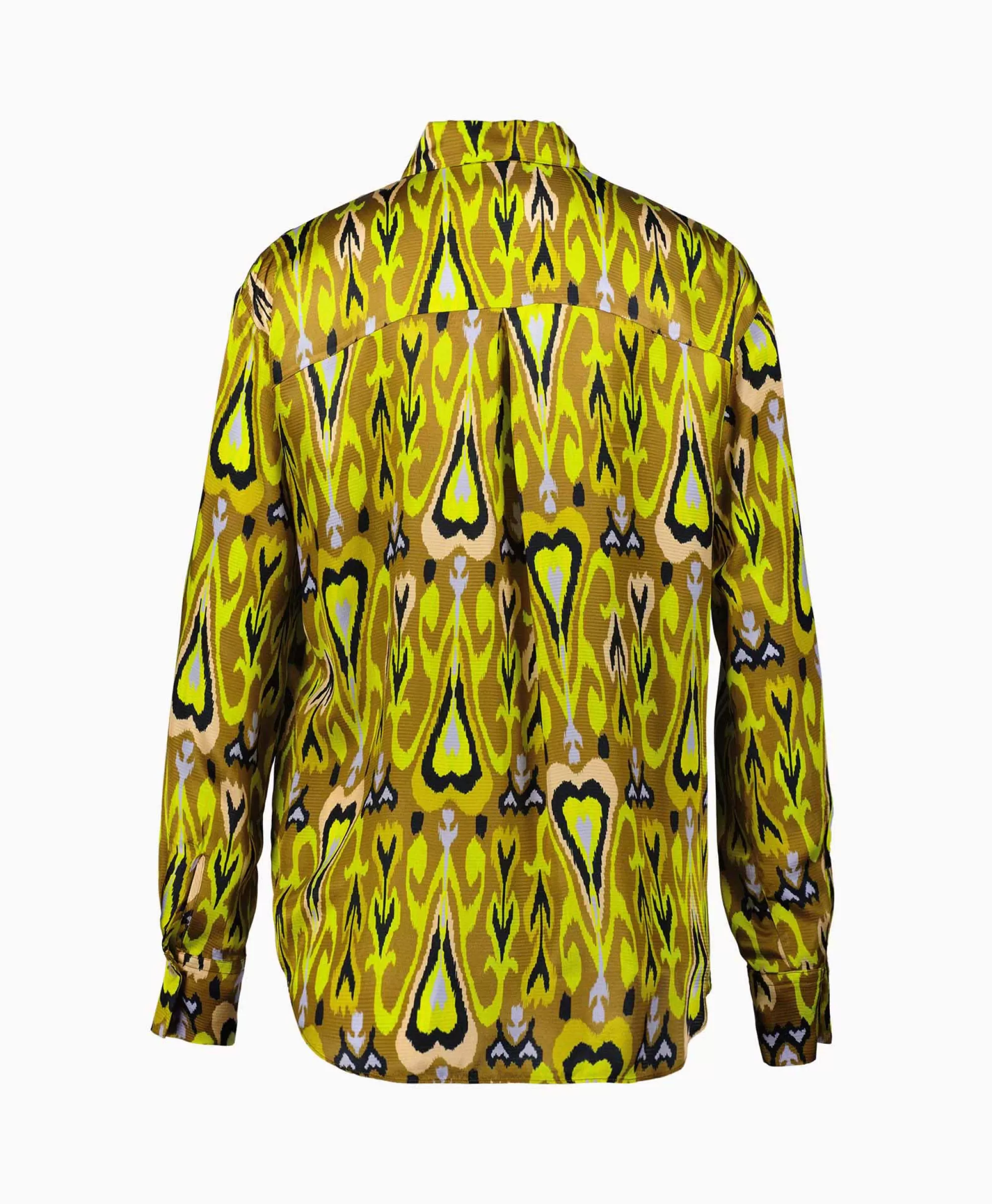 Forte_forte Blouse Print Satin Shirt Norther Light Geel*Dames Blouses