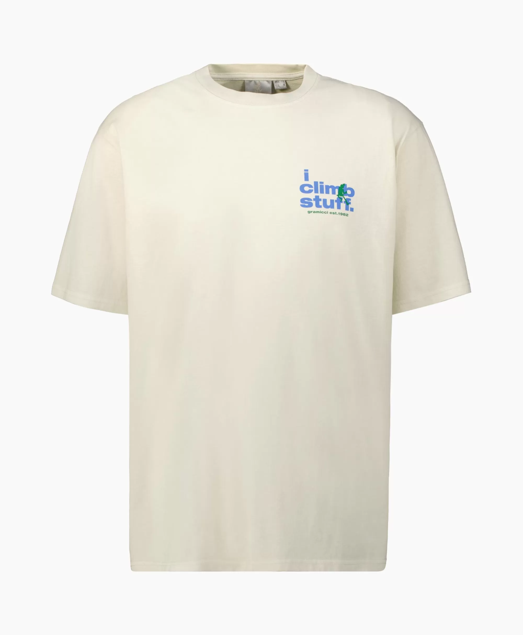 Gramicci T-Shirt Korte Mouw Climb Stuff Beige*Heren T-Shirts