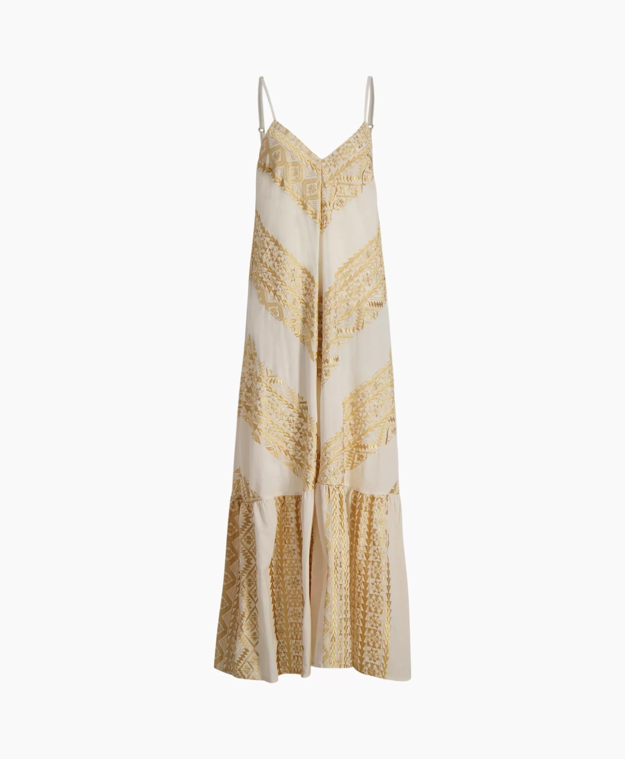 Greek Archaic Kori Maxi Jurk Long All Over Old Straps Ivoor / Naturel*Dames Bruiloftskleding