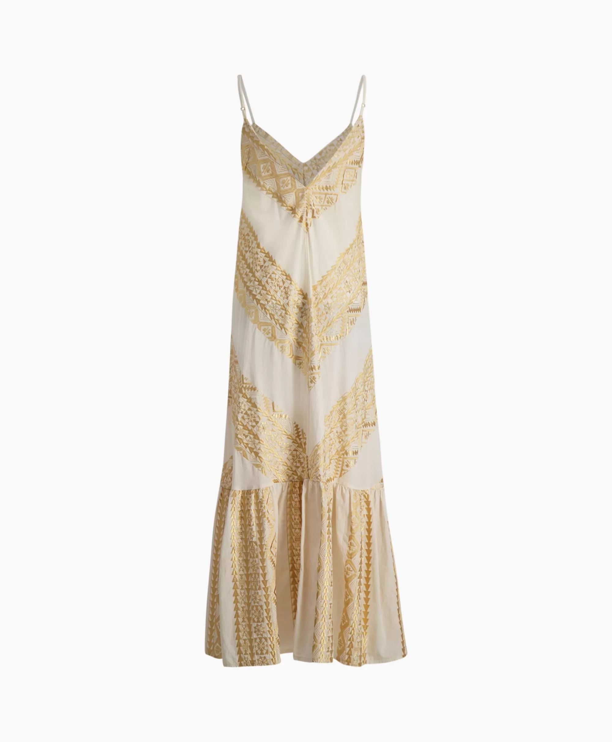Greek Archaic Kori Maxi Jurk Long All Over Old Straps Ivoor / Naturel*Dames Bruiloftskleding
