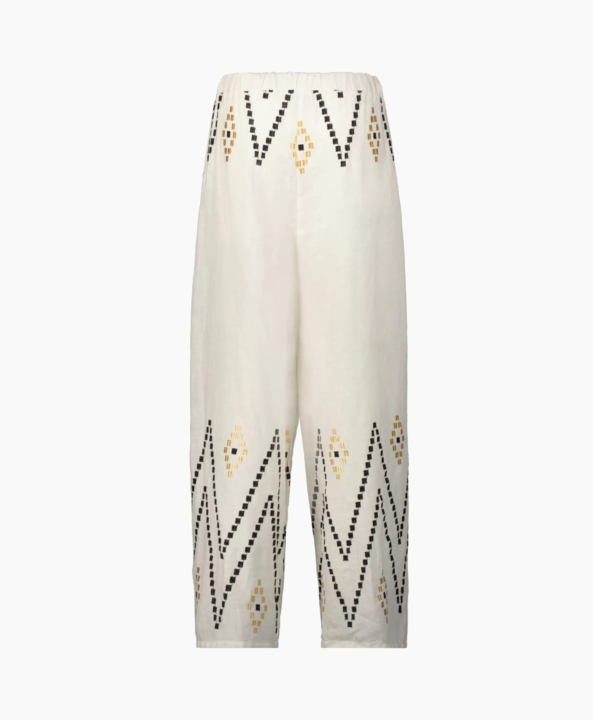 Greek Archaic Kori Pantalon Zig Zag Elastic Waist Ivoor / Naturel*Dames Broeken