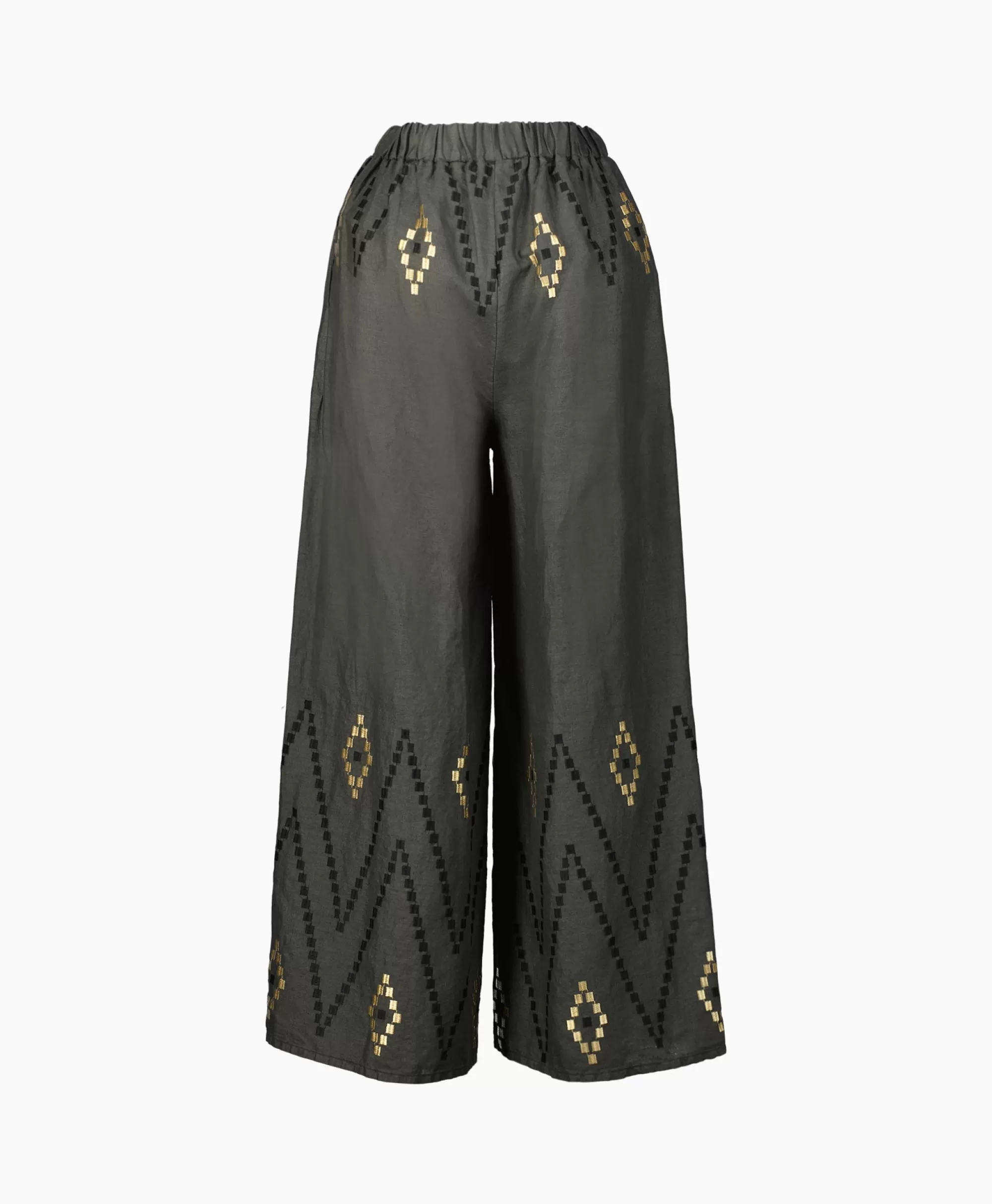 Greek Archaic Kori Pantalon Zig Zag Elastic Waist Khaki*Dames Broeken