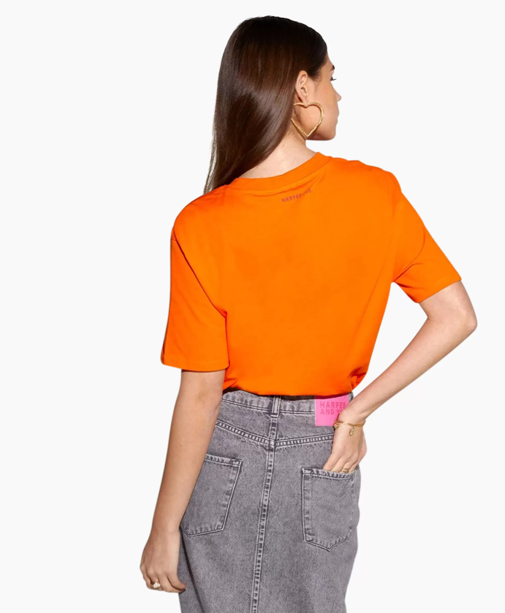 Harper & Yve Harper & Yve T-Shirt Korte Mouw Followthesun-Ss Oranje*Dames T-Shirts & Tops