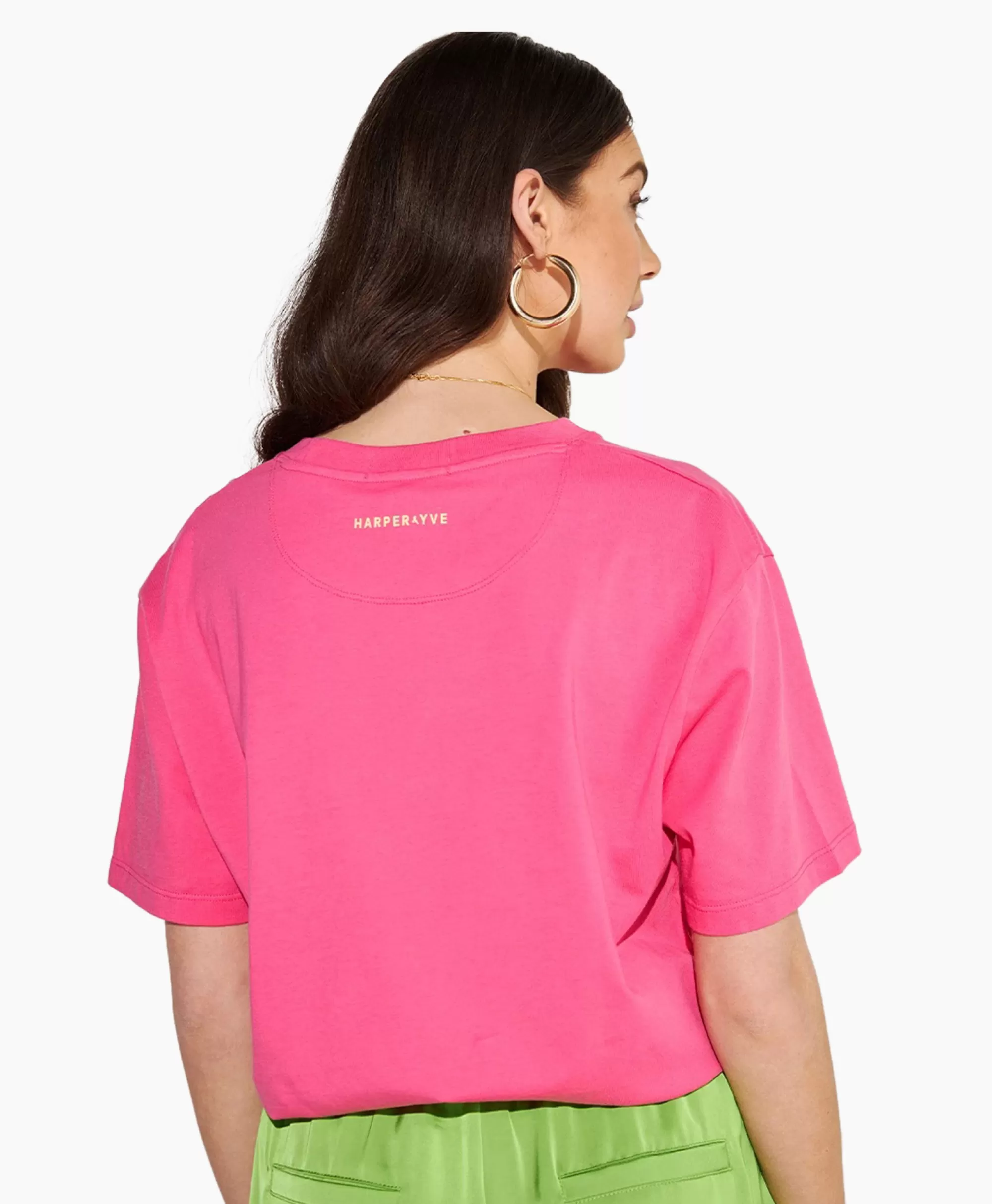Harper & Yve Harper & Yve T-Shirt Korte Mouw Tropical-Ss Roze*Dames T-Shirts & Tops