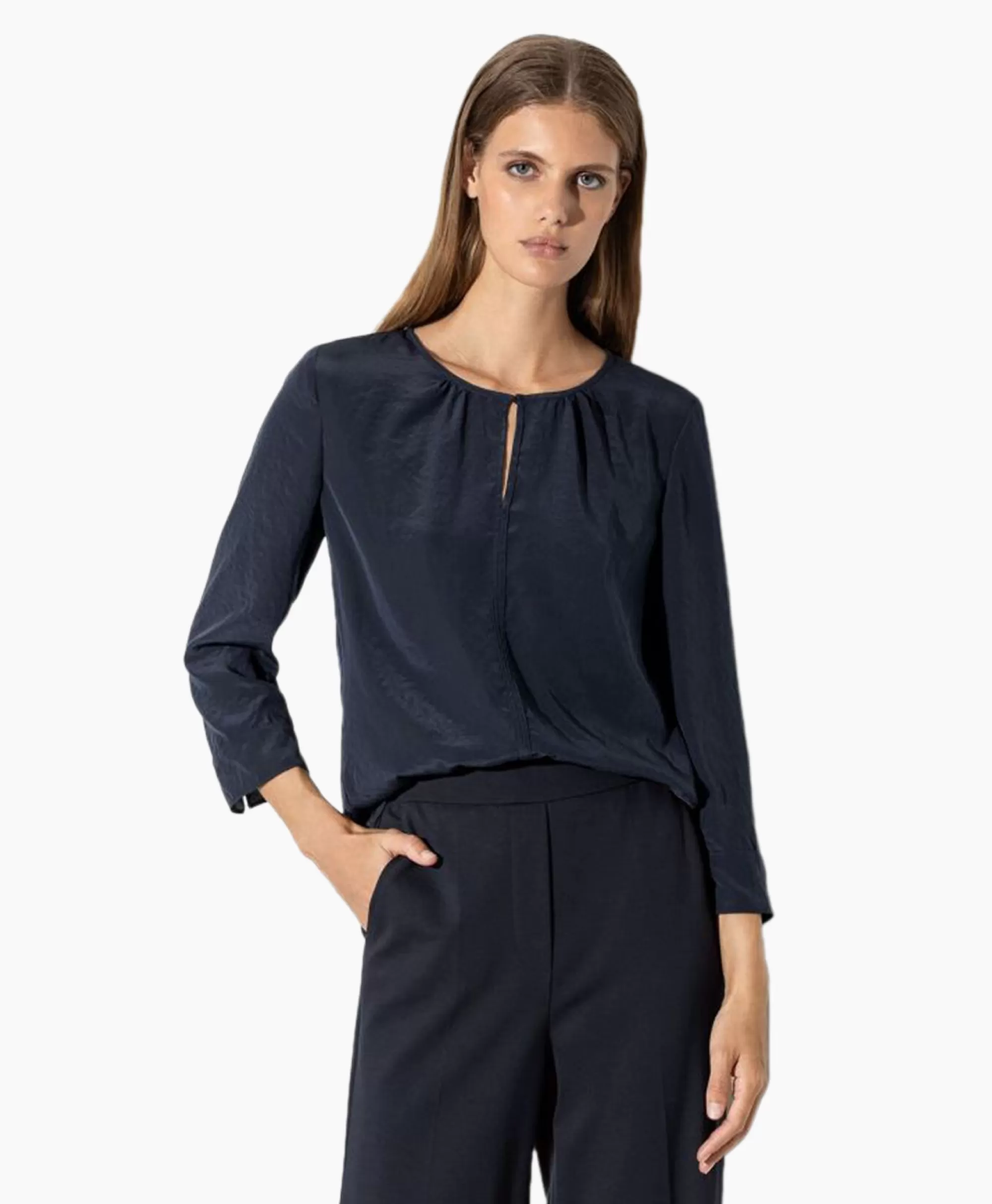 Luisa Cerano Blouse 297504/3597-0 Donker Blauw*Dames T-Shirts & Tops