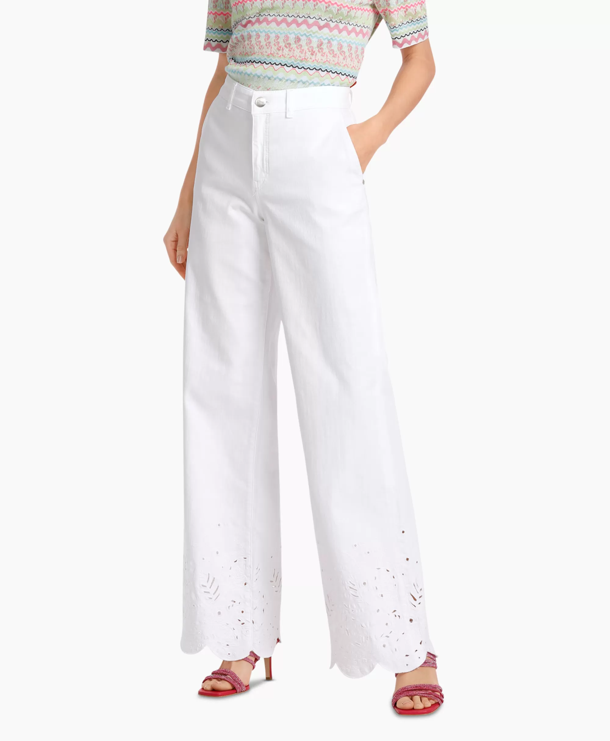 Marccain Collectie Jeans Wc 82.19 D64 Wit*Dames Broeken