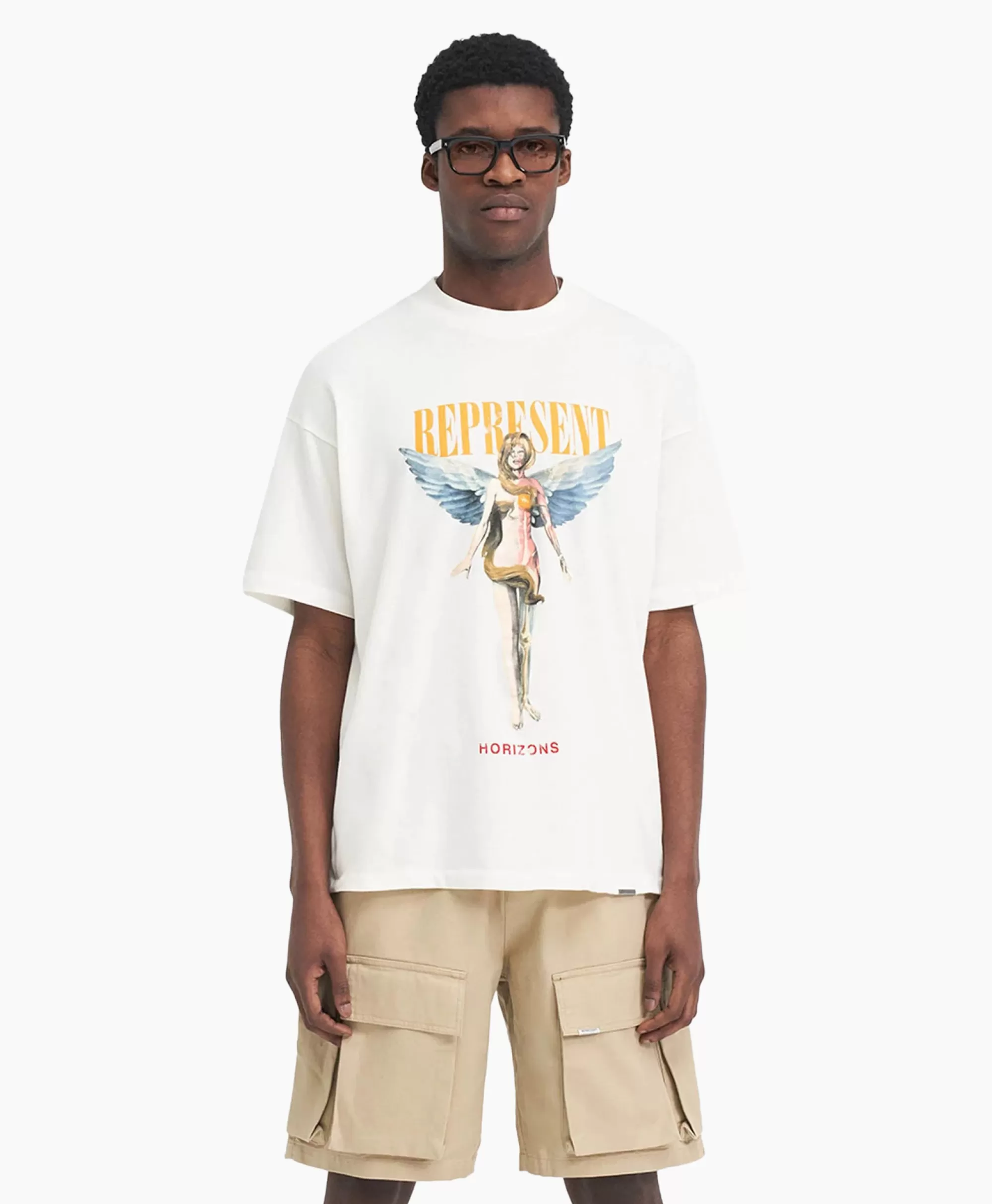 Represent T-Shirt Korte Mouw Rebornoff White*Heren T-Shirts