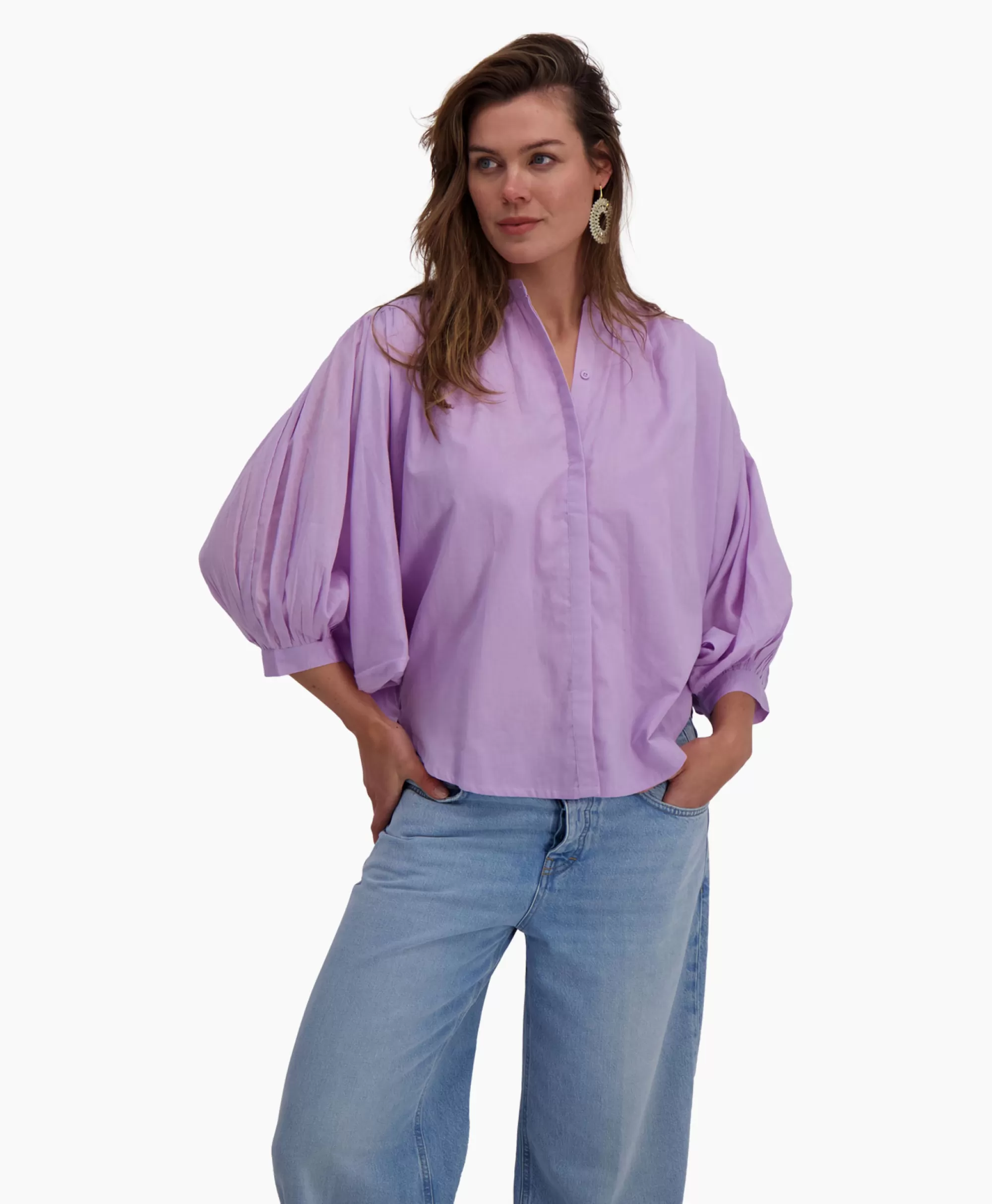 Sea Me Happy Blouse Balloon Lila*Dames Blouses